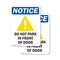 Signmission Do Not Park In Front Of Door OSHA Notice Sign, Aluminum, 10in W x 14in L, 2PK OS-2PACK-NS-A-1014-V-11329 - alternate 1
